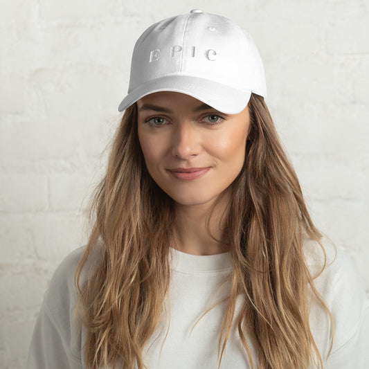 Adult Tagline Baseball Hat "White Embroidery"