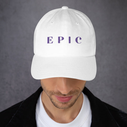 Adult Tagline Baseball Hat "Purple Embroidery"