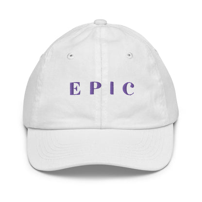 Youth Tagline Baseball Hat "Purple Embroidery"